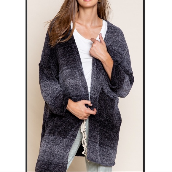 Velvet Chenille Moonlight Pocket Cardigan - Picture 6 of 10